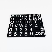 Bloques de Construcción con Letras y Números Impresos 1x1, Negros, Pequeños, Accesorios para Proyectos de Placas de Identificación Personalizadas DIY MOC