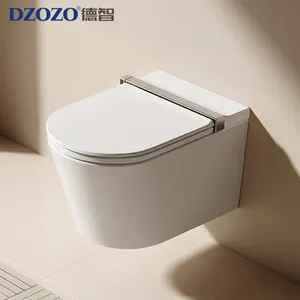 S005 Light Smart Modern Style Ceramic Wc Smart Toilets Rimless Wall Hung Toilet White Tank For Bathroom