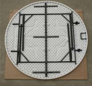 4 قدم 6 ft HDPE جولة الأبيض في الهواء الطلق شبه للطي البلاستيك طاولات حفلات - Product Image 2