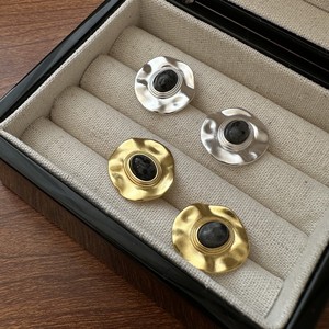 Pendientes plisados de estilo coreano de plata de ley S925 con piedra natural Diseño de personalidad simple de moda y elegante - Product Image 5