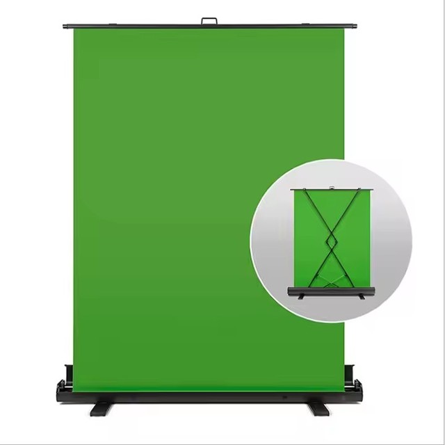 Studio 1.5*2 m Portable Photography Backdrop Roll up Green Screen Collapsible Chroma Key Panel Background for Live