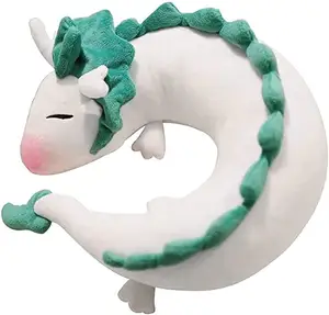 Travesseiro de pescoço de anime, boneco de pelúcia do dragão branco personalizado, travesseiro de viagem para crianças