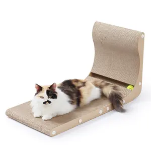 Custom Model L-Type Detachable Replaceable Wall-Mounted Wooden Cardboard Cat Scratcher Board Eco-Friendly Wood Board Material