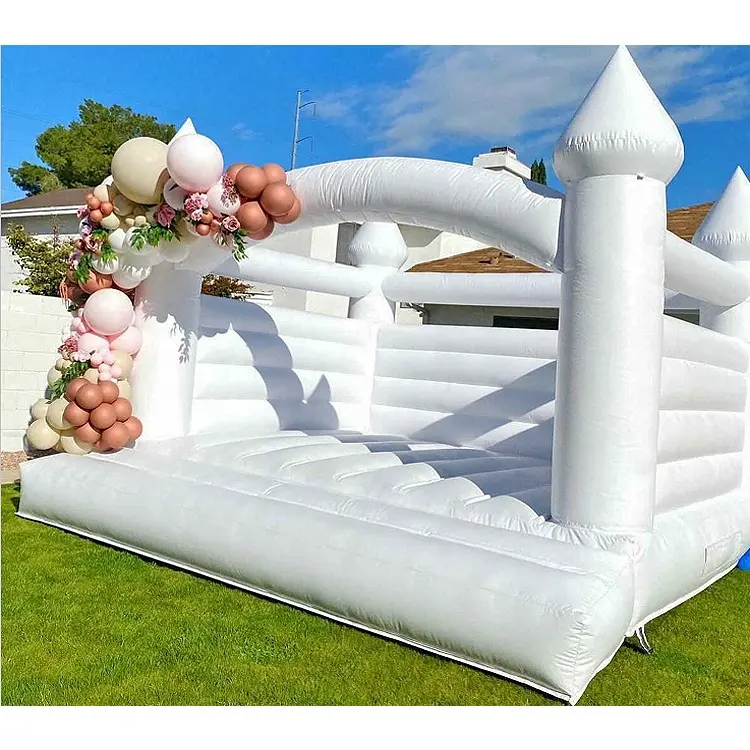 Cheap 13/10ft Inflatable Home Kids Garden Play Fun Playground Bouncy Castle Bouncer inflatable white wedding bouncer house