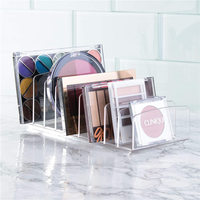 Présentoir de rangement en acrylique transparent à 9 compartiments pour fards à joues, poudres de maquillage, fards à paupières et rouges à lèvres, vente en gros