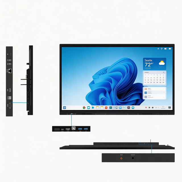 65 Inch Interactive Flat Panel Display Android Smart Board 4GB 32GB for Meeting and Teaching