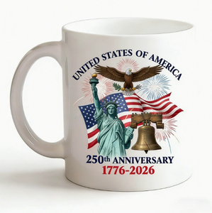 Taza <span class=keywords><strong>de</strong></span> Cerámica Personalizada al por Mayor con Diseño 2026 para el 250 Aniversario del Día <span class=keywords><strong>de</strong></span> la Independencia <span class=keywords><strong>de</strong></span> EE. UU., Taza <span class=keywords><strong>de</strong></span> Café Creativa para Regalo - Product Image 1