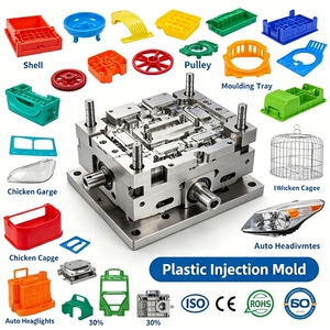 Molde de inyección de plástico de acero personalizado con alta vida útil para moldeo de carcasas de plástico, bandejas, poleas, jaulas de pollo y piezas de faros automotrices - Product Image 1