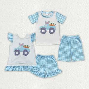 เสื้อผ้าเด็กฤดูร้อนลายโบว์ดอกไม้น่ารัก กระต่ายอีสเตอร์ แขนสั้น ขายส่ง - Product Image 6
