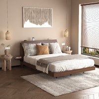 Base de Cama Metálica Queen con Luces LED y Estación de Carga, Cabecero con Almacenamiento Flotante, Fácil Montaje, Uso en Dormitorio, ODM/OEM Disponible