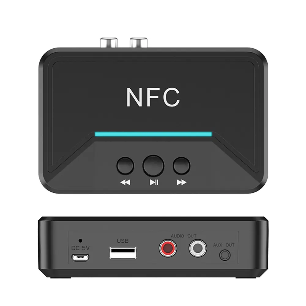 BT200 NFC Bluetooth5.0オーディオレシーバーUSB Play RCAAUXジャックワイヤレスアダプターSuppotrUSB Play for CARホームスピーカーヘッドフォン