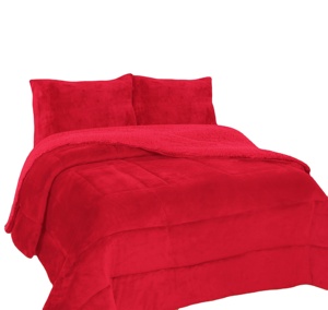 Tùy Chỉnh Cổ Điển Châu Âu-Mỹ Phong Cách Màu Be Đen Đỏ Sherpa Comforter <span class=keywords><strong>Set</strong></span> Nữ Hoàng Bộ Đồ Giường 3-Mảnh Mềm Mại Ấm Áp - Product Image 1