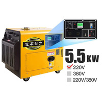 5KW Leiser Tragbarer Diesel-Wechselstrom-Einphasen-Inverter-Generator mit DC-Autostart ATS 220V 50Hz für Industrie- und Gewerbenutzung