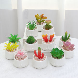 กระถางสีขาวปลูกพืชเทียมขนาดเล็กสำหรับตกแต่งโต๊ะในบ้าน - Product Image 2