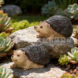 Hedgehog Figurines Resin Craft Lifelike Garden Home Decoration Outdoor Courtyard Decorative Animal <b>Statues</b> - Product Image 1