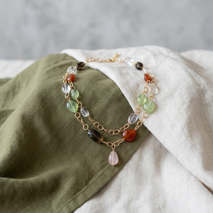 Women's Trendy Bohemian Geometric Gemstone Beaded <b>Necklace</b> Gold-Plated Sterling Silver Turquoise Sapphire Garnet <b>Ruby</b> Wedding - Product Image 2