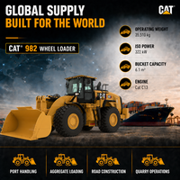 Chargeuse frontale fiable Cat 982 de 35,5 tonnes avec godet de 4,8-17,2 m³ – Vente directe usine pour usine sidérurgique