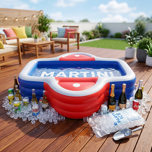 Bar de fête gonflable personnalisé et seau à glace gonflable (role principal) – Mini piscine gonflable d'été pour intérieur, à monter facilement - Product Image 6