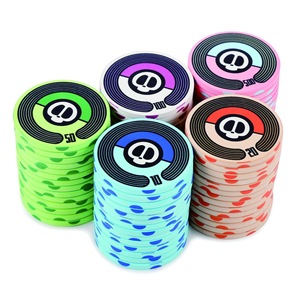 Lot de jetons de poker en céramique de 39 mm, écologiques, de qualité supérieure, 10g, durables, avec logo personnalisé, pour <span class=keywords><strong>casino</strong></span>, dés intégrés, cartes de table - Product Image 1