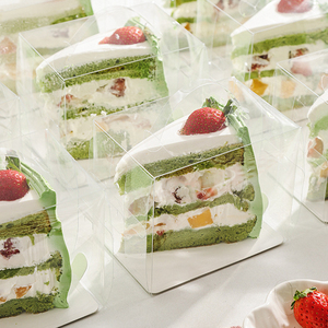 Caja de Embalaje para Rebanadas de Mousse, Caja Transparente para Transportar Pasteles Mille-Feuille de 6/8 Pulgadas - Product Image 5
