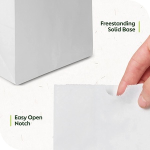 Sac en papier kraft jetable écologique personnalisé résistant aux graisses pour fast-food à emporter emballage SOS 12 blanc avec logo pour les pizzas et les déjeuners - Product Image 4