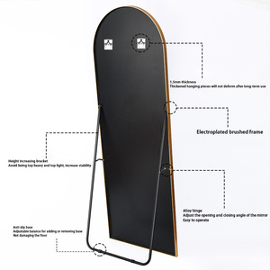 Full-Length Dressing Mirror with Arch Shaped Alloy <strong>Frame</strong> Simple Design Economically Priced <strong>Large</strong> Floor Mirror - Product Image 5