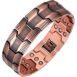 <span class=keywords><strong>Bracciale</strong></span> di rame per gli uomini, 3X Ultra forza bracciali magnetici, 99.99% puro rame <span class=keywords><strong>con</strong></span> 3500 Gauss magneti al neodimio, regolabile - Product Image 1