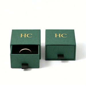 กล่องใส่แหวนพรีเมียม กล่องของขวัญเครื่องประดับหนัง PU หรูหรา พร้อมช่องใส่กำมะหยี่ ปั๊มฟอยล์ โลโก้สั่งทำได้ สำหรับบรรจุภัณฑ์เครื่องประดับแบรนด์ดัง - Product Image 3