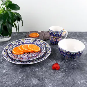 Japanese Style Unbreakable Flower Texture Plate Bowl Anti-Slip Design Melamine Dinnerware Set For Restaurant