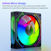 Ventiladores de Refrigeración para Caja ARGB de 120 mm de Alta Calidad de Fábrica AntarcChill, Ventiladores de PC con Aspas Infinity Forward y Voltaje Nominal de 12 V
