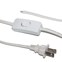 Câble d'alimentation avec interrupteur à bouton 303, prise US, blanc/noir, 2 broches, pour lampe de bureau, AC 220V, rallonge avec interrupteur