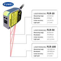 Sensor de Desplazamiento Láser con Pantalla Digital OLED de Alta Precisión FUWEI FLR-100-RS485-M, Rango de 150-1000 mm, Protocolo ModBus