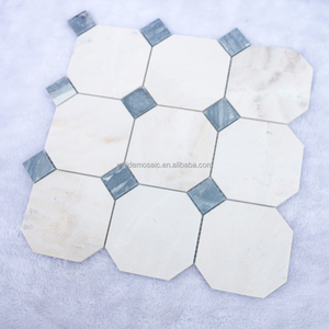 Motif de carreaux de mosaïque de marbre de sables de platine carreaux de mosaïque de marbre d'octogone pour des applications de murs et de planchers de salle de bains - Product Image 4