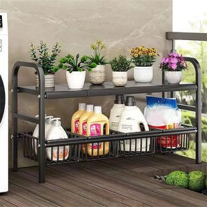 Under Sink Organizer 2 Tier Expandable Cabinet Shelf Organizer Under Sink Storage Rack with <b>Removable</b> Panels and Baskets - Product Image 6