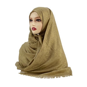 وشاح حريري فاخر من المصممين حسب الطلب العرقي-حجاب لامع من البوليستر-شال حفلات للنساء المسلمات في دبي - Product Image 3