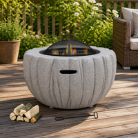 Barbecue moderne d'extérieur en MGO, foyer design pierre, grille à charbon avec écran anti-étincelles pour jardin, patio, piscine, mobilier d'extérieur
