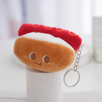 Porte-clés en peluche créatifs en forme de hamburger, de frites et de pain, nouveaux pendentifs pour sac, jouets pour machine à griffes