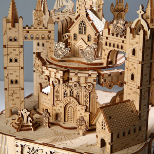 Rompecabezas de Madera 3D, Castillo Mágico, Modelo de Ensamblaje, Juguete Educativo para Bebés y Niños Pequeños, Bloques de Construcción Hechos a Mano, Musical - Product Image 4