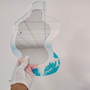 Wavy Acrylic Mirror <strong>Rainbow</strong> Irregular Aesthetic Vanity Mirror Iridescent Mirror Wall Stickers Wall <strong>Decor</strong> for Living <strong>Room</strong> Bedroom - Product Image 4