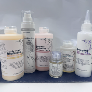 Kuru kıvırcık hasarlı saçlar için özel etiket organik kıvırcık saç bakımı seti şampuan ve saç kremi - Product Image 1