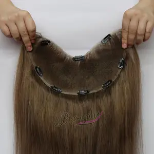 100% Virgem Extensão Do Cabelo Humano 20 Polegadas Invisible Lace Com Clipe One Piece Extensão Do Cabelo Falso Hairpieces Cabelo Para As Mulheres