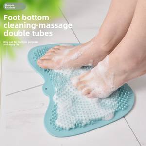 Tapis de massage dorsal en silicone, outil de lavage et de gommage des pieds antidérapant pour salle de bain avec ventouses, pour bain de pieds et douche - Product Image 5