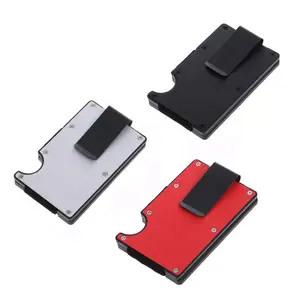 Porte-cartes RFID à prix d'usine, porte-cartes d'identité, porte-cartes de crédit, étui en Aluminium, pince à billets, organisateur de cartes pour hommes