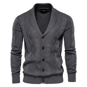 Cardigan en laine respirant à col en V pour homme, tricoté, coupe ample, manches longues, idéal pour les loisirs en hiver - Product Image 3