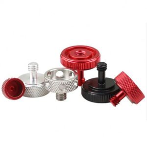 Laser Machined Aluminum & Stainless Steel Knurled Stud Clamping Turn Knob <b>Screw</b> Nut - Product Image 5