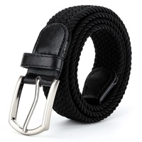 Cinturón Elástico Trenzado de Tela Tejida Multicolor para Hombres, Niños, Jeans, Pantalones, Unisex