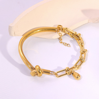 Bracelet Manchette Islamique en Acier Inoxydable Plaqué Or 18K avec Ayatul Kursi Arabe, Cadeau Vintage pour Femme