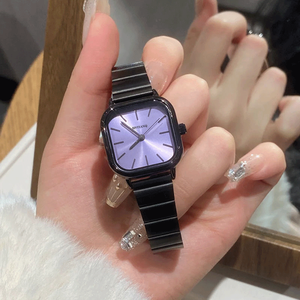 Phổ biến sang trọng của phụ nữ thạch anh xem thể thao không thấm nước thiết kế màu đen thép không gỉ tre nút phong cách kính quay số cửa sổ hợp kim trường hợp - Product Image 2