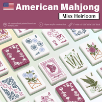 Ensemble de Mahjong Américain de Luxe Personnalisé en Acrylique à 3 Couches, 160 Tuiles, Miss Heirloom, Impression Gravée Double Face, Écologique, Vente en Gros