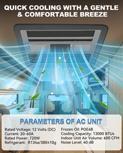 เครื่องปรับอากาศติดหลังคารถบรรทุกแบบรวมทุกอย่างในหนึ่งเดียว DC12V 24V พัดลมคู่ 2200W สำหรับงานหนัก ขายส่ง EAC002.64, EAC002.64 EU H - Product Image 4